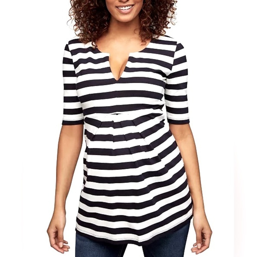 𝅺ISABELLA Oliver Maternity Striped A Line Top.